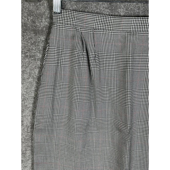 Vintage Worthington Houndstooth Plaid Midi Skirt Misses Size 8 Black Pockets USA - Picture 5 of 14